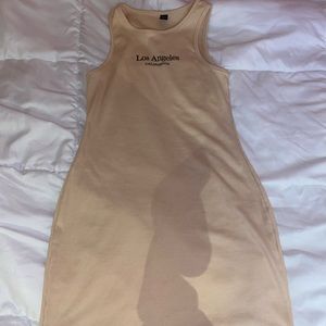tan sleeveless dress size medium